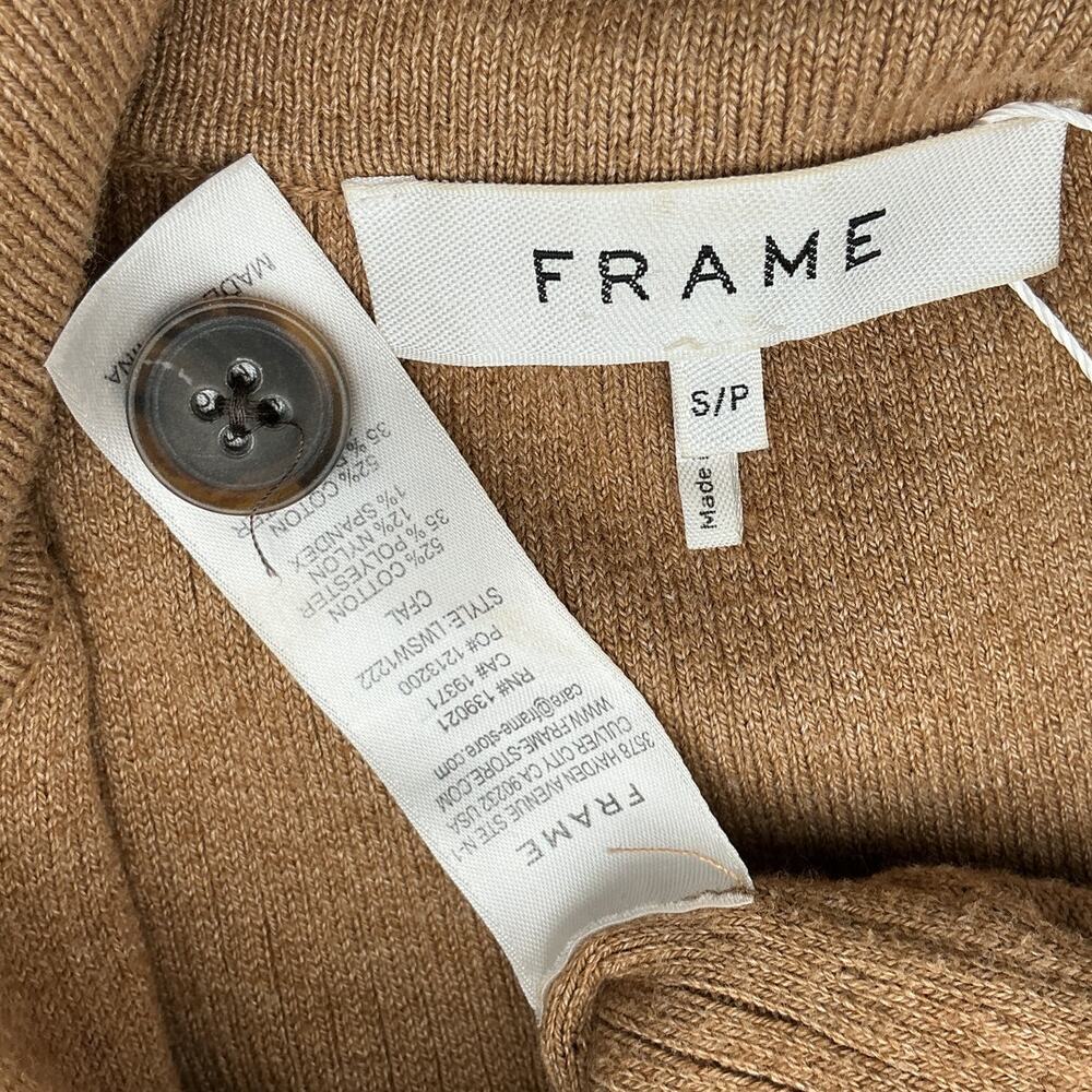 Frame Slim Brown Button Front Cardigan Sweater Size S - Picture 4 of 4